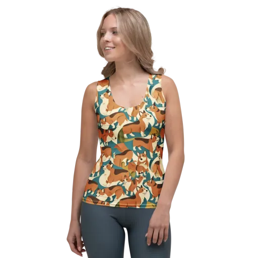 The Corgi Circuit on a Women's Tank Top