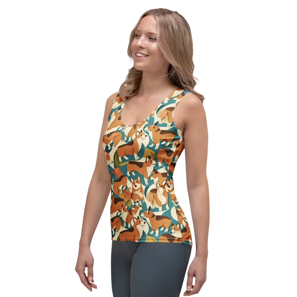 The Corgi Circuit on Women's Tank Top — Left Front