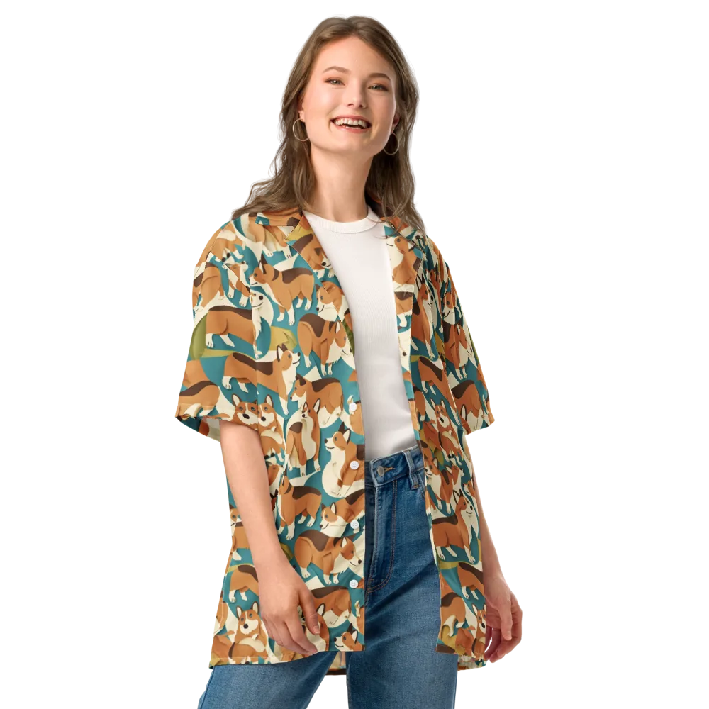 The Corgi Circuit on Button Shirt — Front