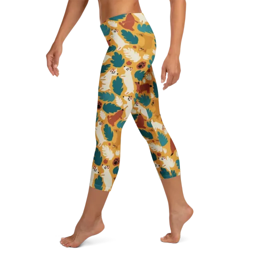 Amberwood Menagerie on a Capri Leggings