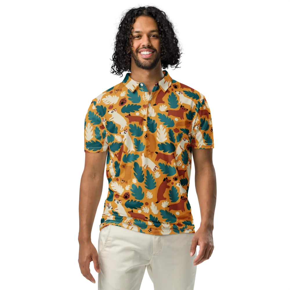 Amberwood Menagerie on Men's Slim Fit Polo Shirt — Front