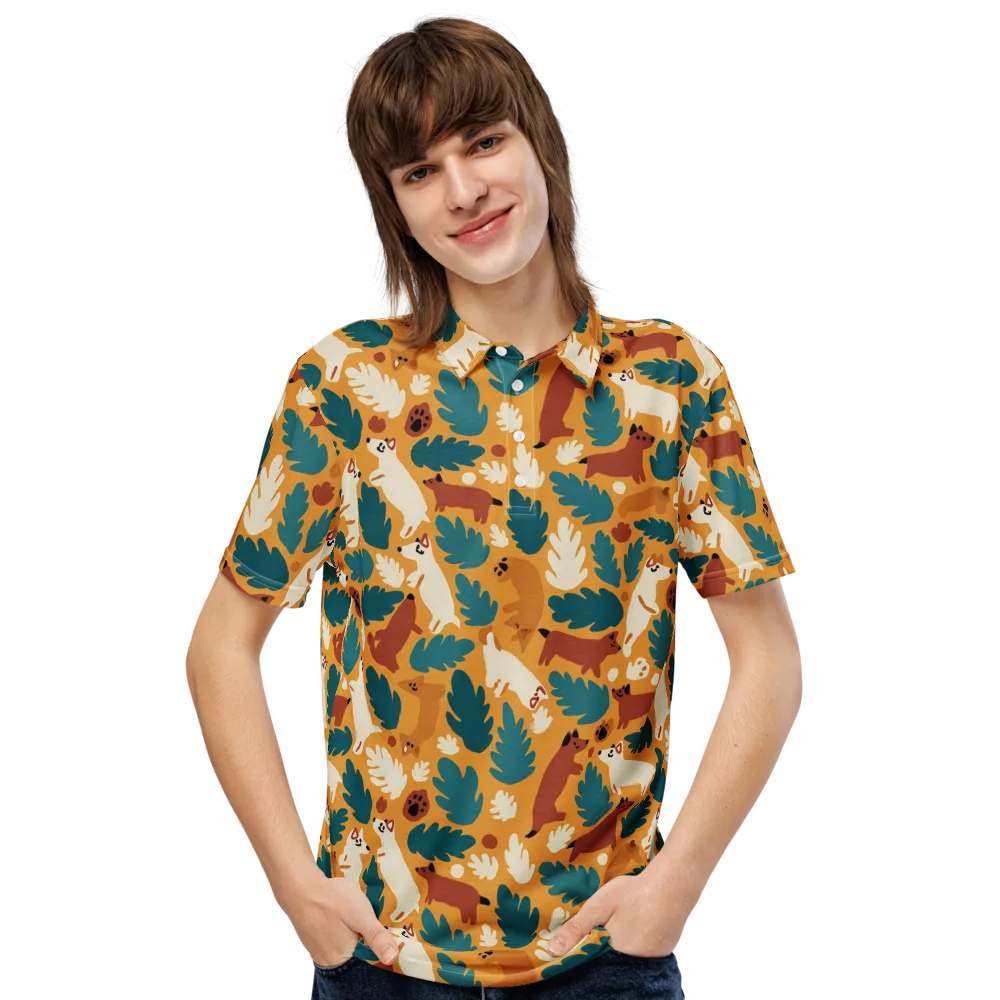 Amberwood Menagerie on Men's Slim Fit Polo Shirt — Front