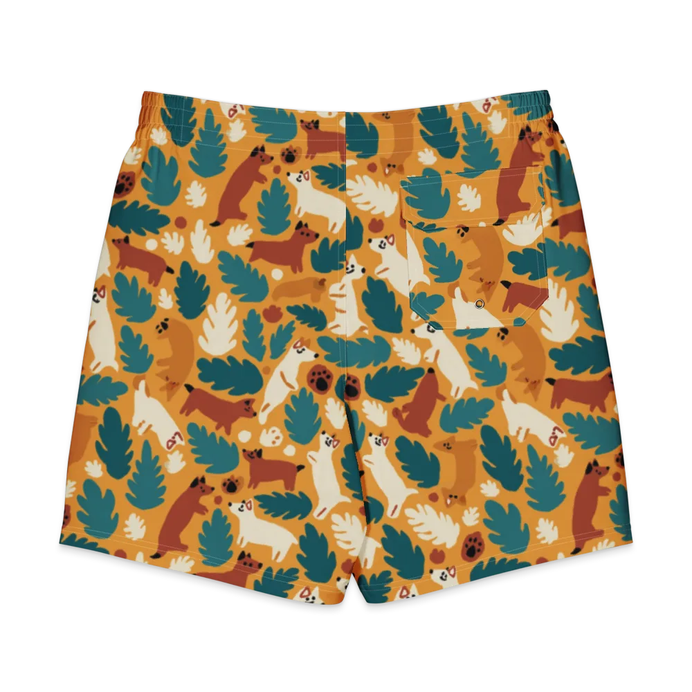 Amberwood Menagerie on Men's Board Shorts — Back