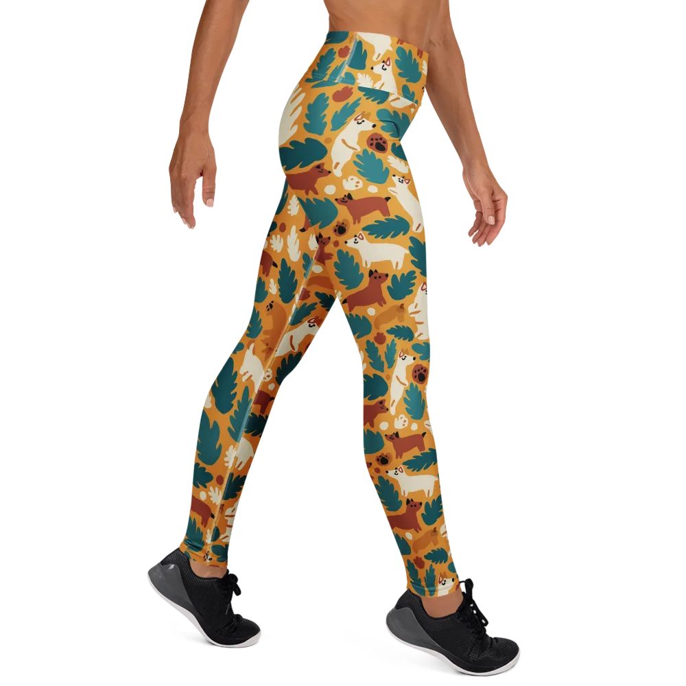 Amberwood Menagerie on Yoga Leggings — Right