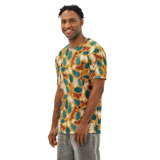 Amberwood Menagerie on a Men's Cotton Crew Neck T-Shirt
