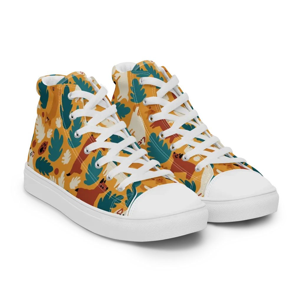 Amberwood Menagerie on Men's High Top Canvas Shoes — Right Front