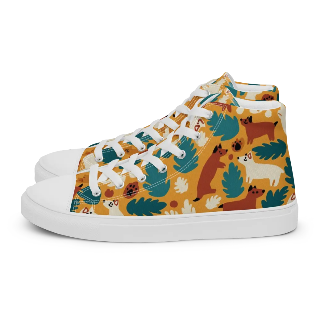 Amberwood Menagerie on Men's High Top Canvas Shoes — Left