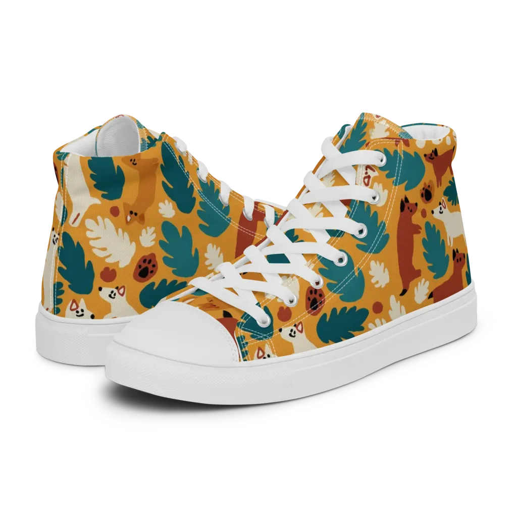 Amberwood Menagerie on Men's High Top Canvas Shoes — Left