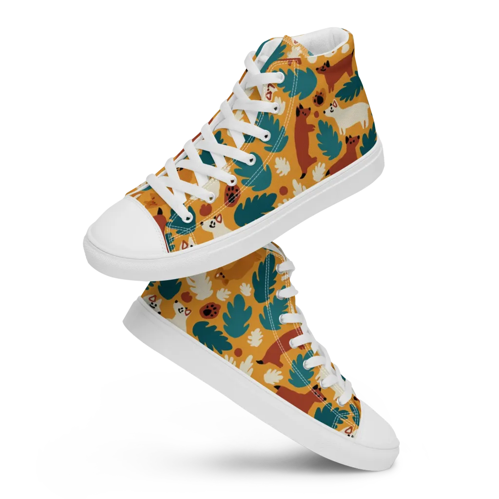 Amberwood Menagerie on Men's High Top Canvas Shoes — Front