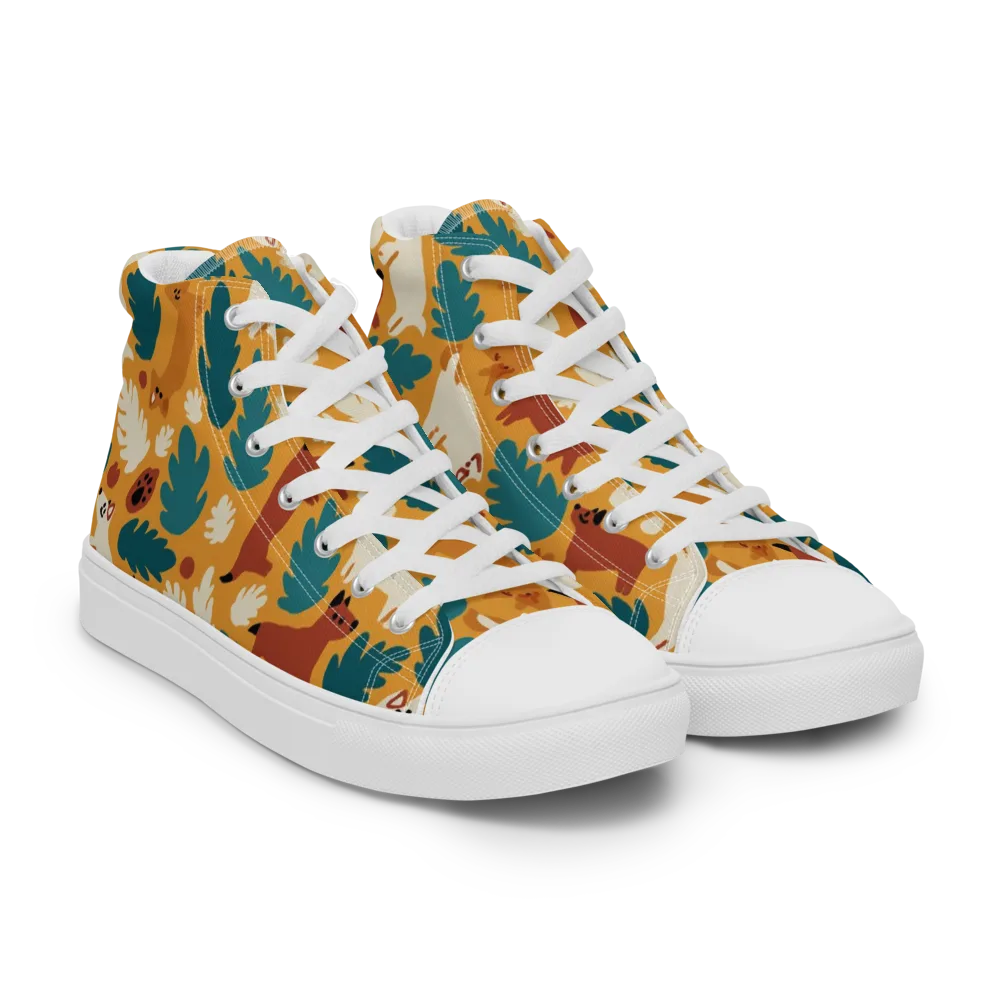 Amberwood Menagerie on Women's High Top Canvas Shoes — Right Front