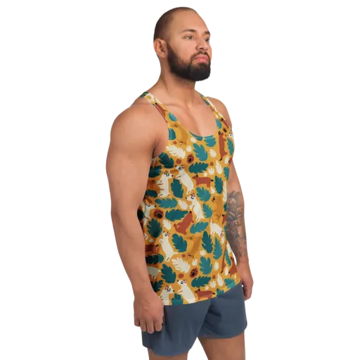 Amberwood Menagerie on a Men's Tank Top
