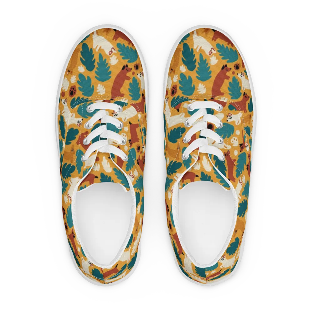 Amberwood Menagerie on Men's Lace-Up Canvas Shoes — Front