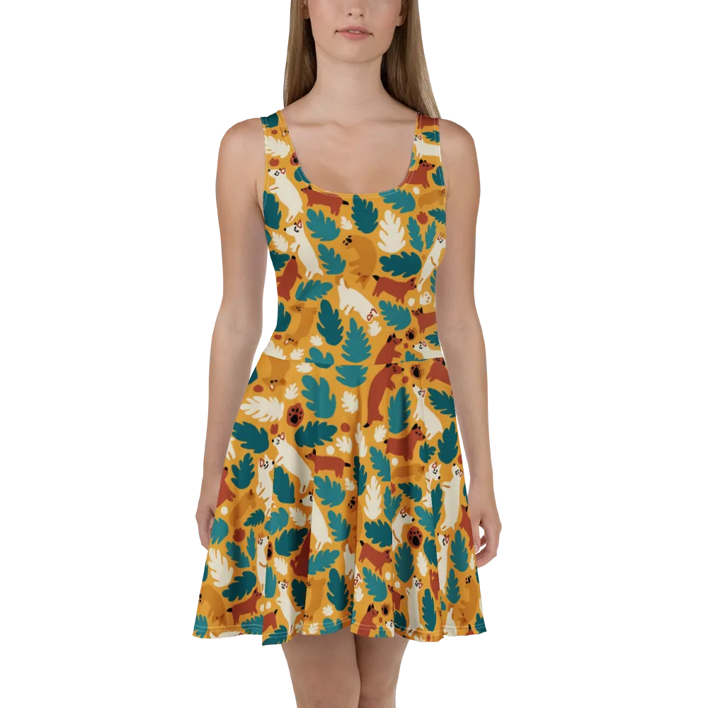 Amberwood Menagerie on Skater Dress — Front