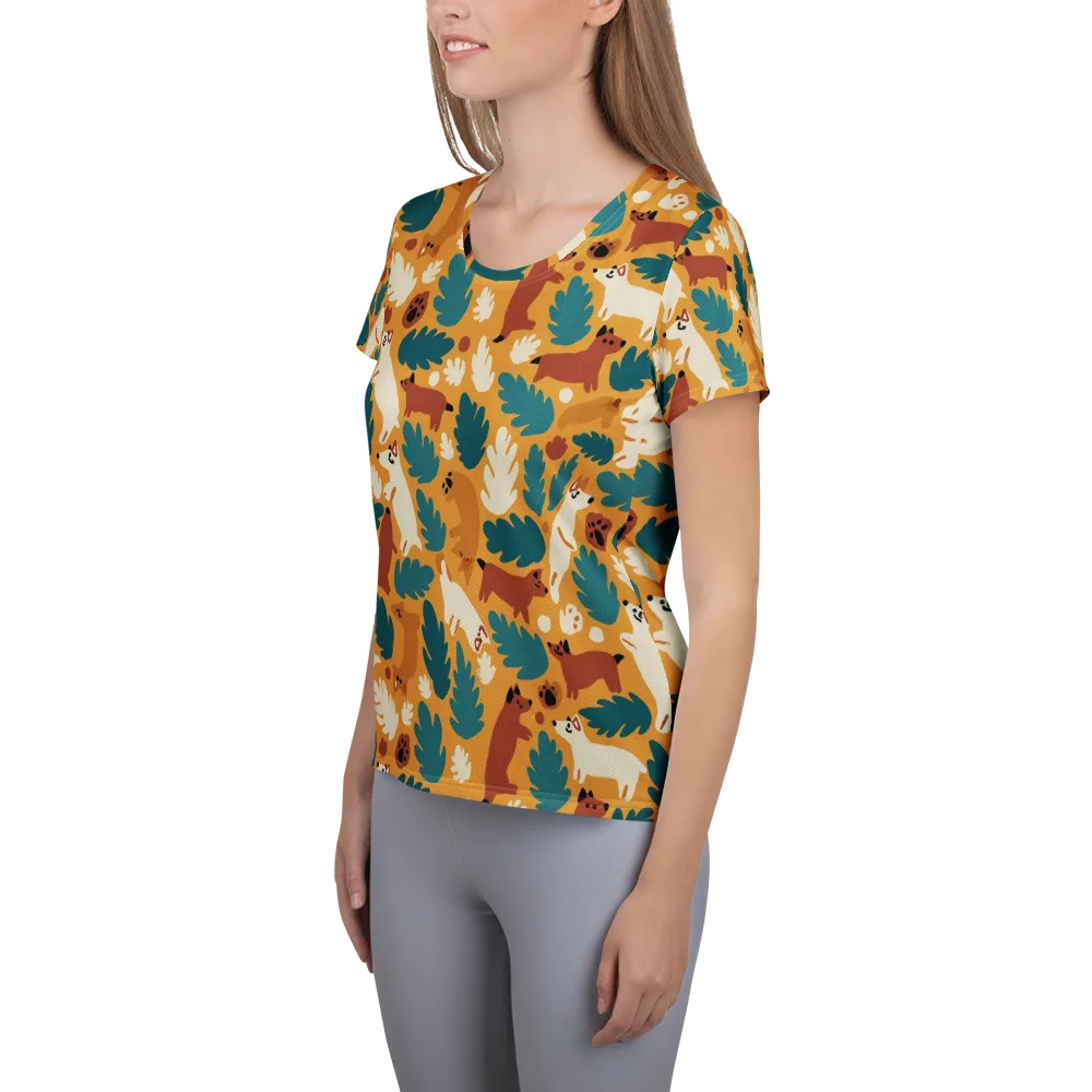 Amberwood Menagerie on Women's Athletic T-Shirt — Left