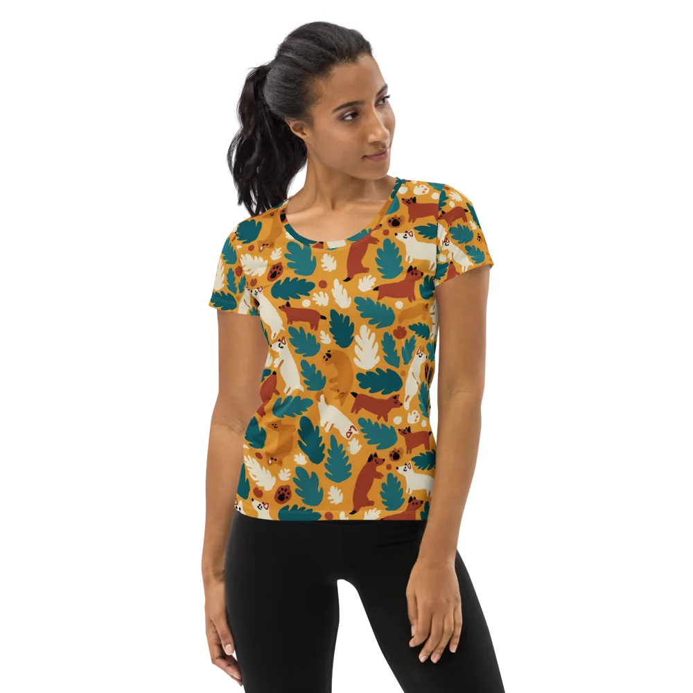Amberwood Menagerie on Women's Athletic T-Shirt — Front
