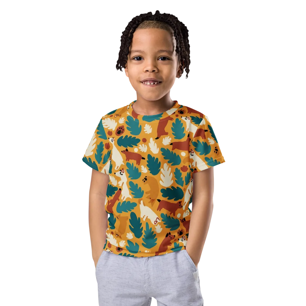 Amberwood Menagerie on Kids Crew Neck T-Shirt — Front