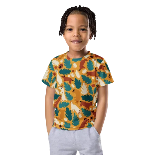 Amberwood Menagerie on a Kids Crew Neck T-Shirt