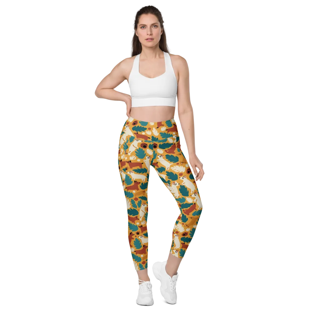 Amberwood Menagerie on Leggings with Pockets — Front