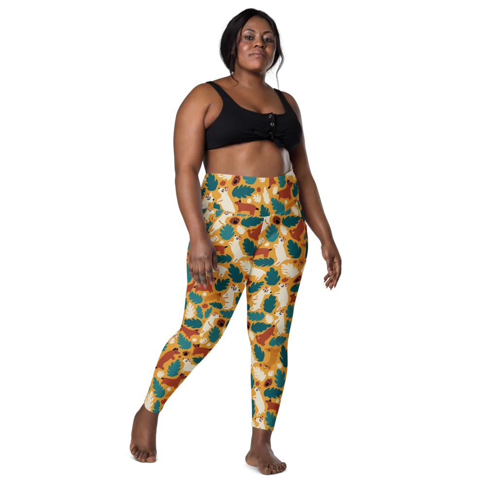 Amberwood Menagerie on Leggings with Pockets — Front