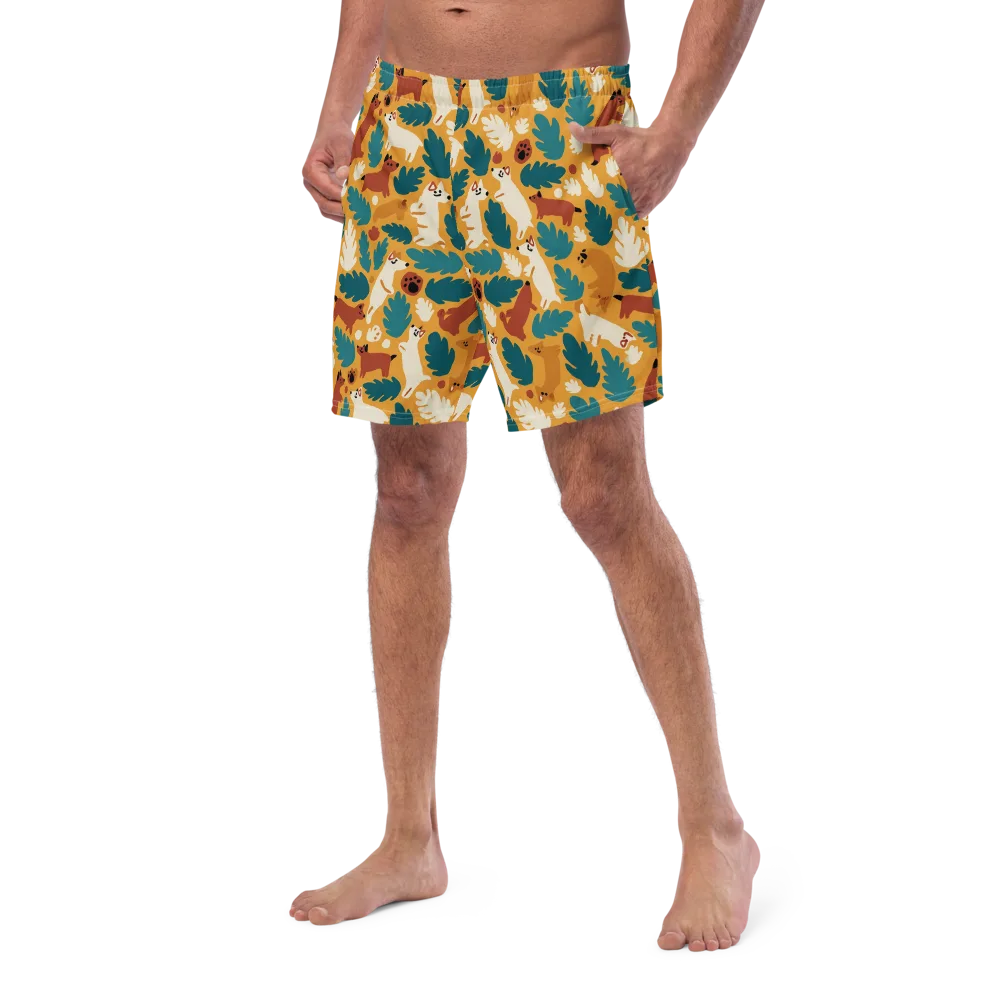 Amberwood Menagerie on Swim Trunks — Left Front