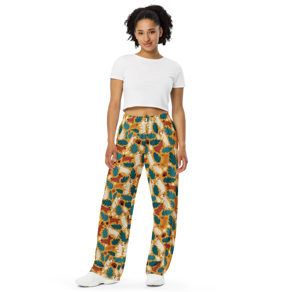 Amberwood Menagerie on Wide-Leg Pants — Front