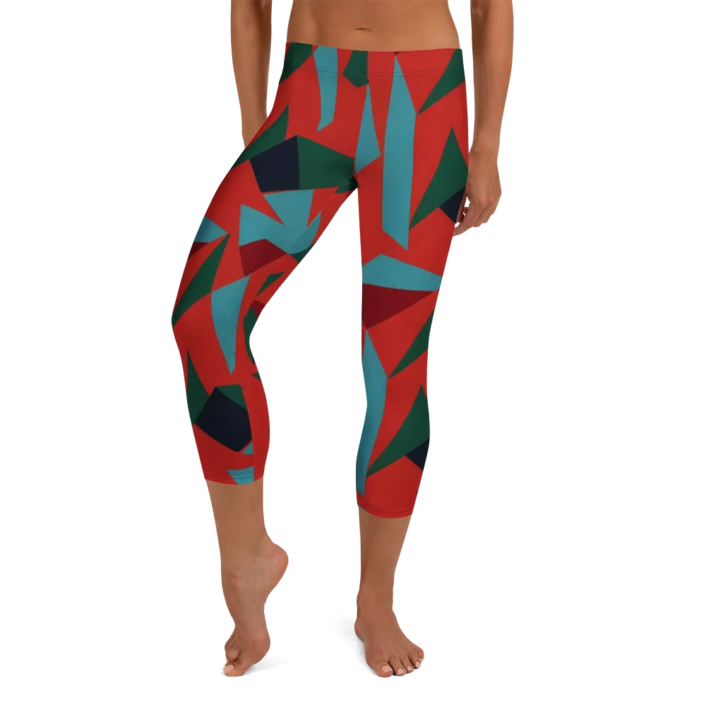 Canyon Prism on Capri Leggings — Front