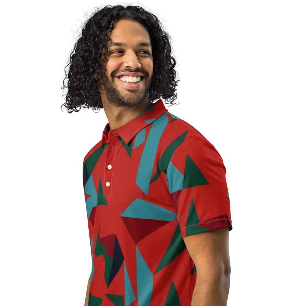 Canyon Prism on Men's Slim Fit Polo Shirt — Left Front