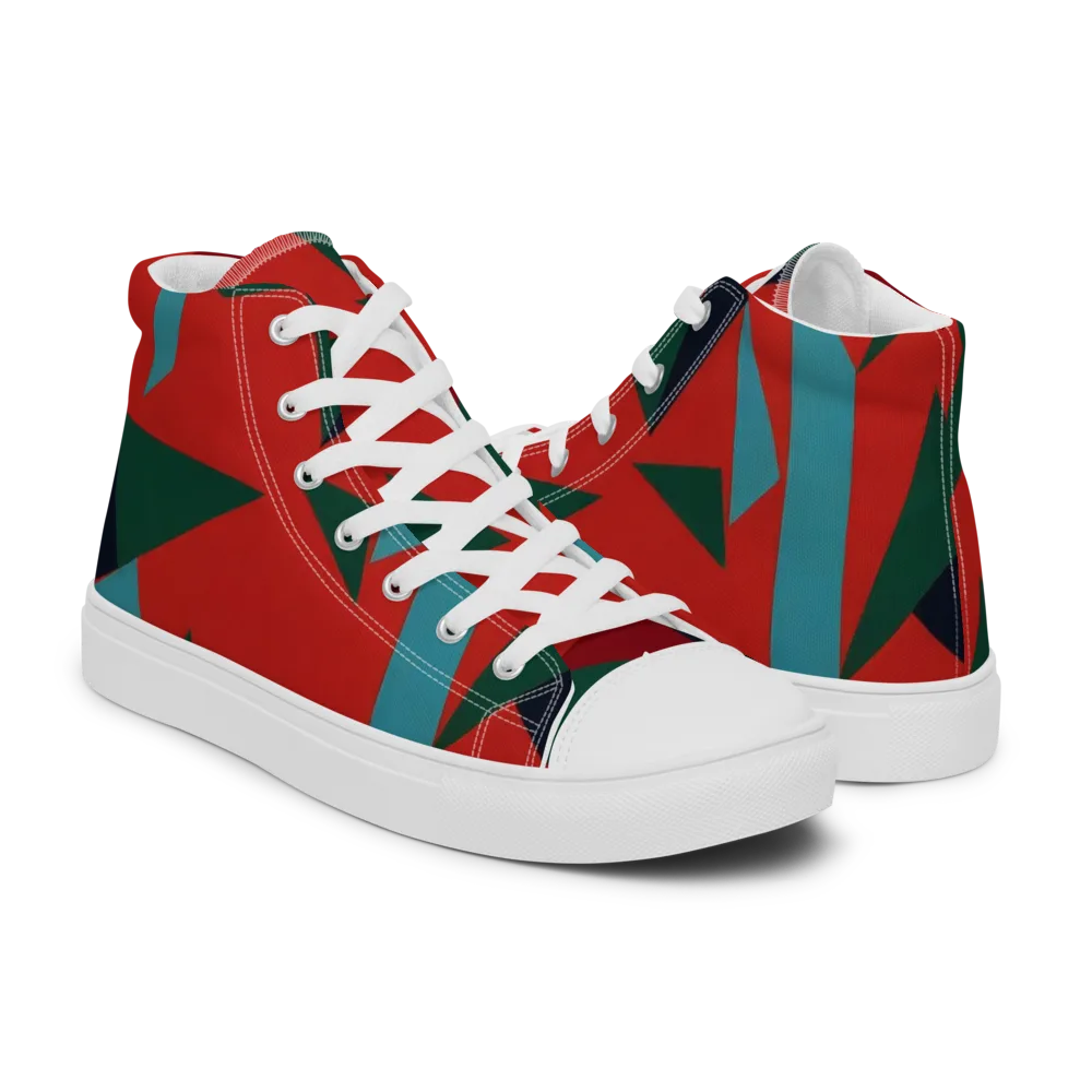 Canyon Prism on Men's High Top Canvas Shoes — Right