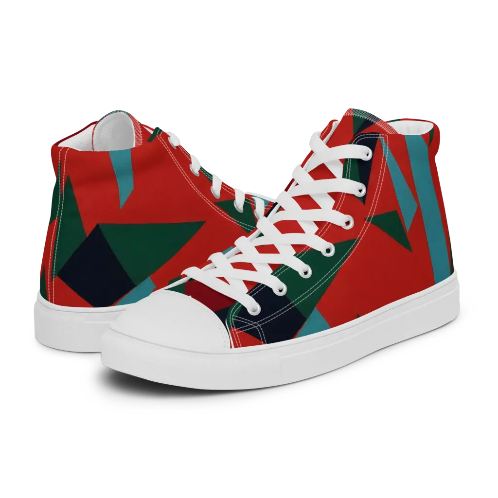 Canyon Prism on Women's High Top Canvas Shoes — Left