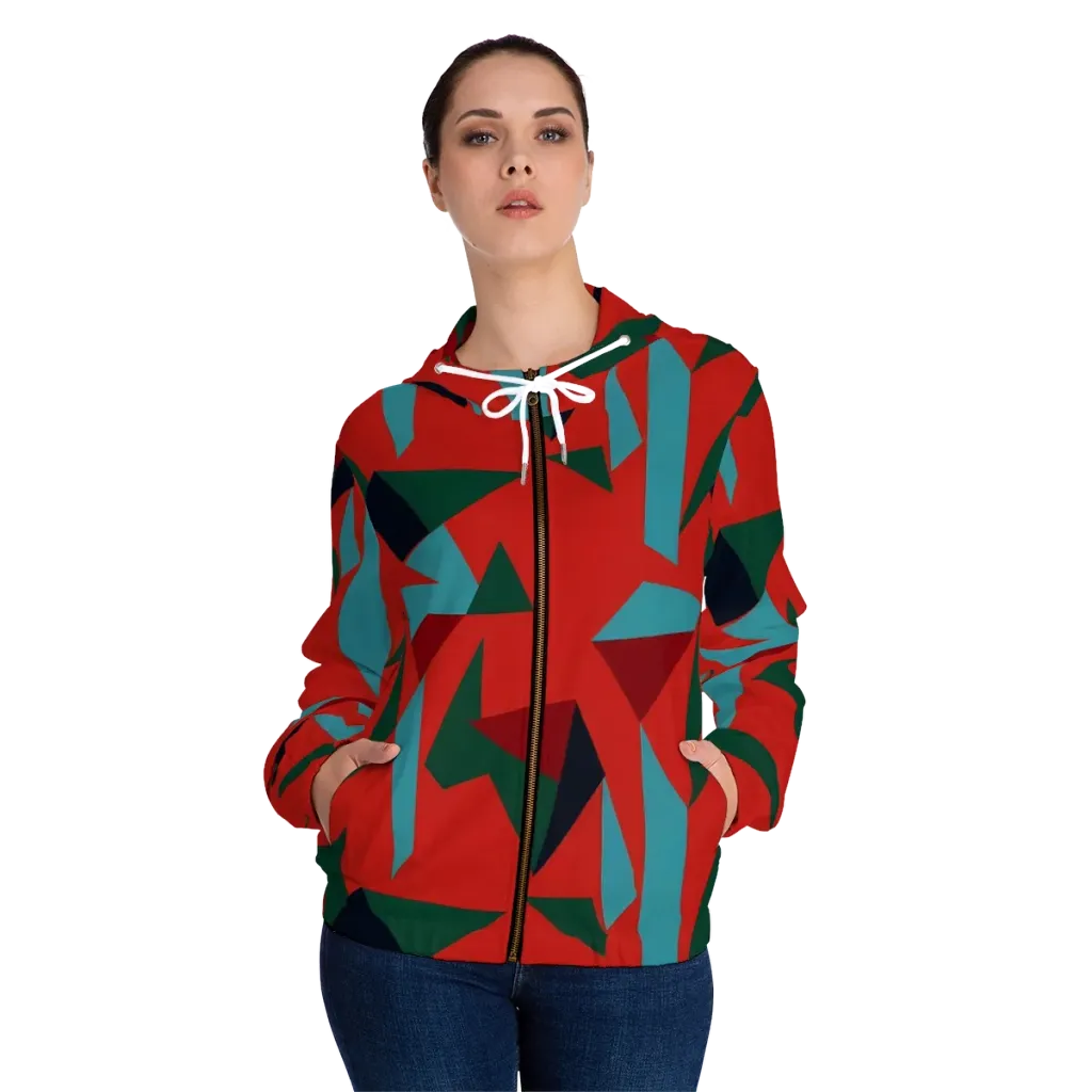 Canyon Prism on Women's Full-Zip Hoodie — Front On Person