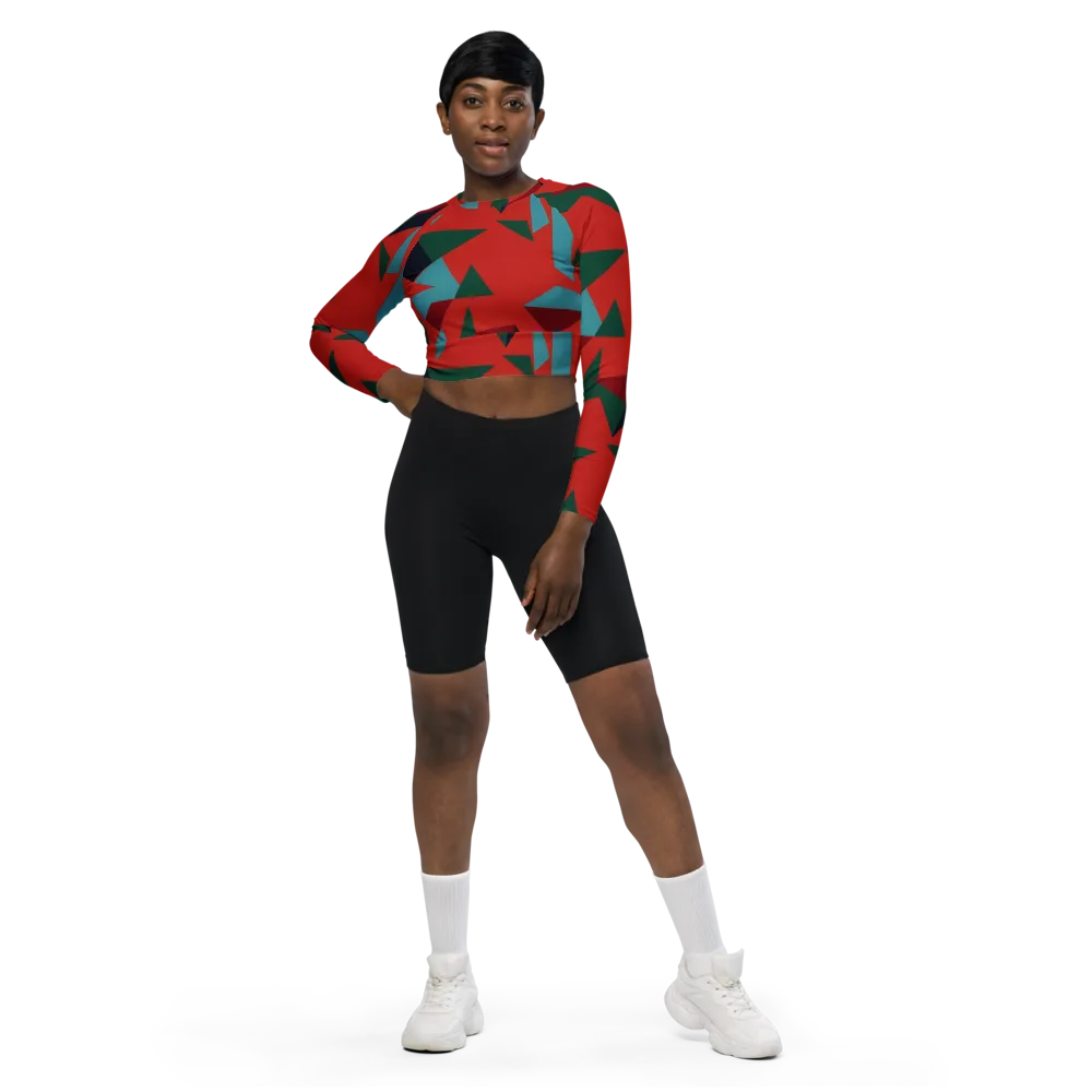 Canyon Prism on Long Sleeve Crop Top — Front