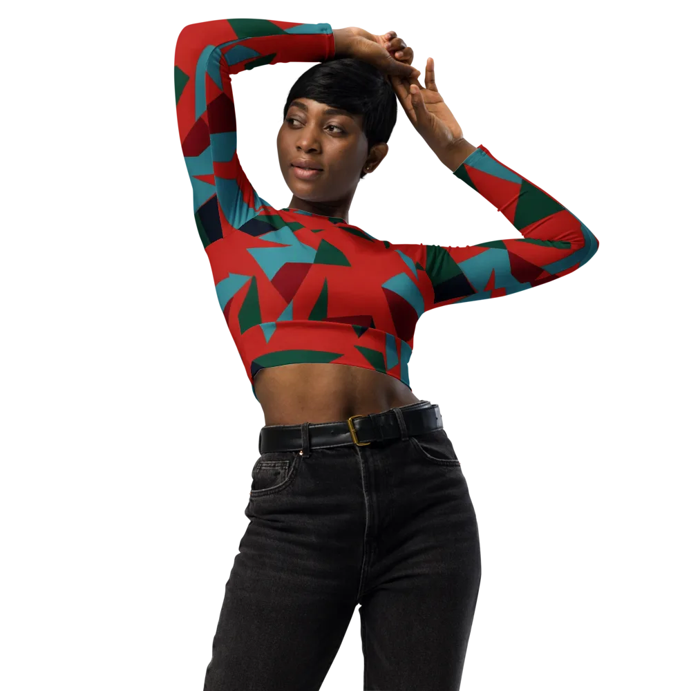 Canyon Prism on Long Sleeve Crop Top — Front