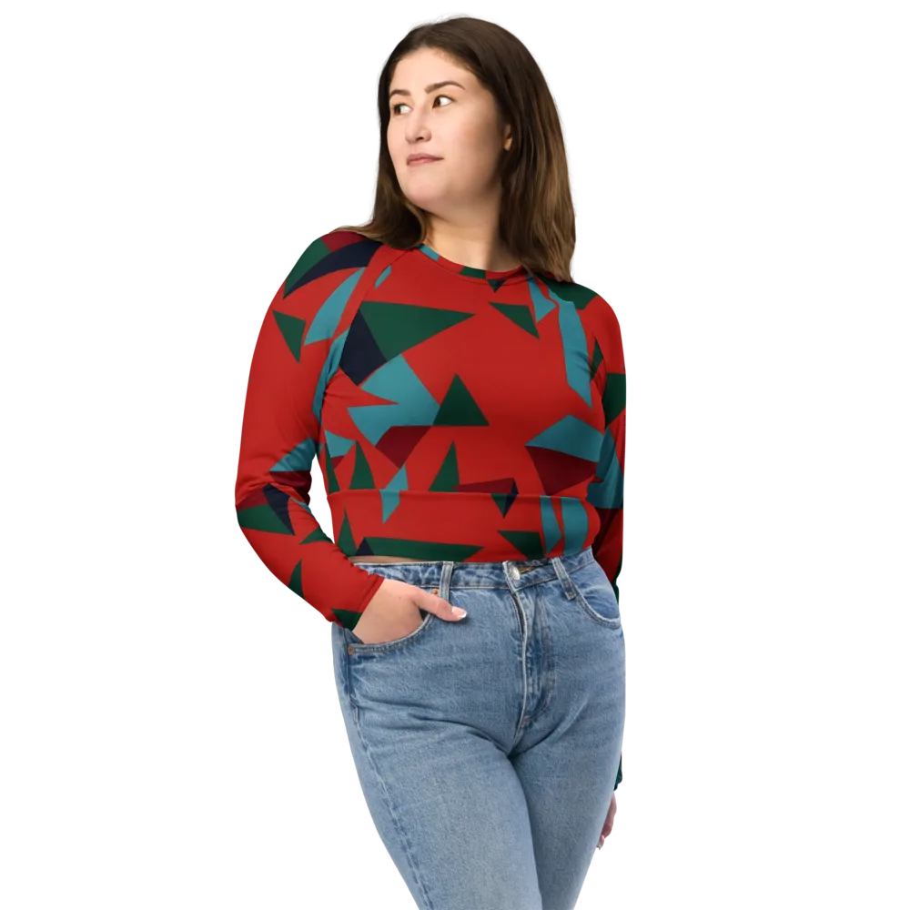 Canyon Prism on Long Sleeve Crop Top — Front