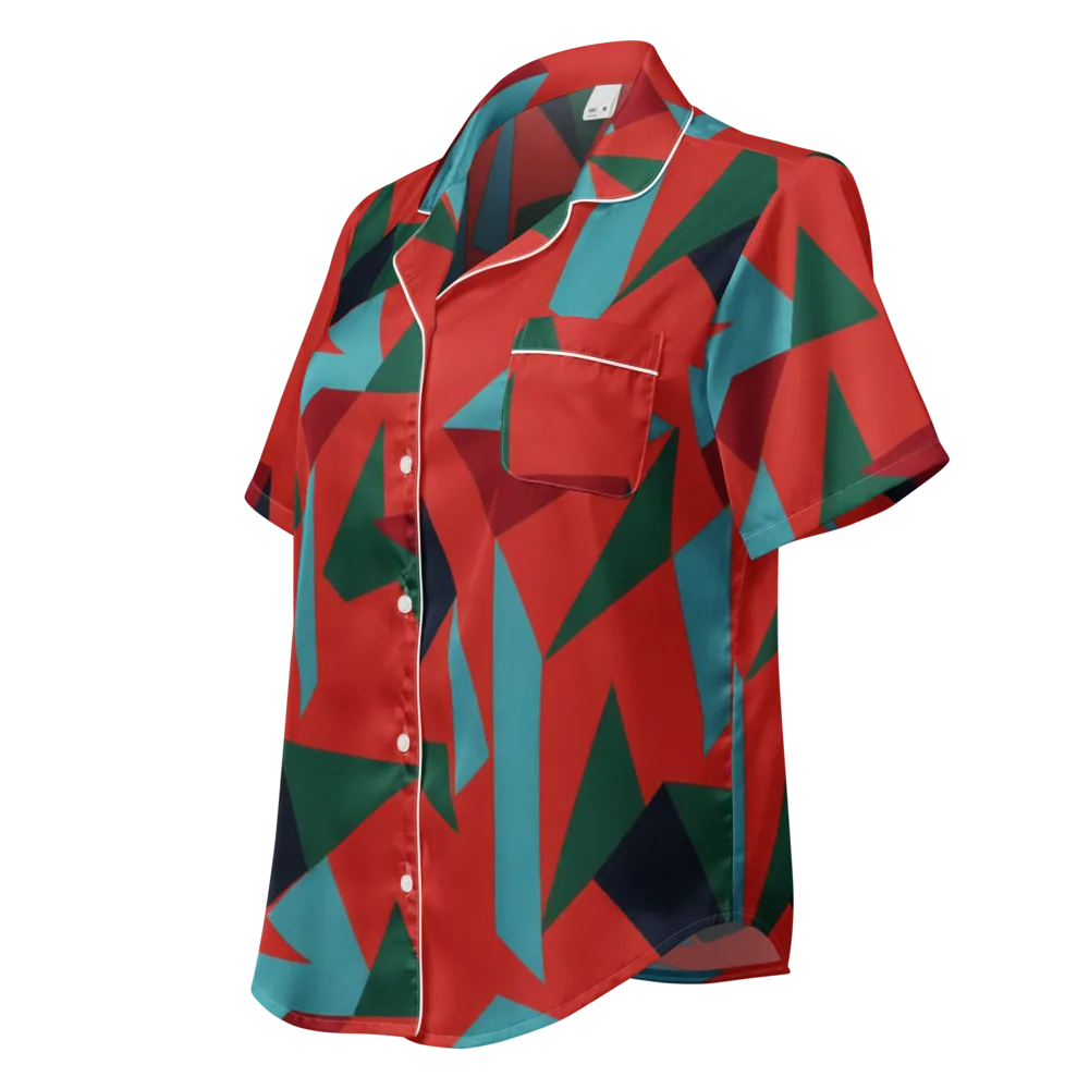 Canyon Prism on Women's Short Sleeve Pajama Top — Left Front