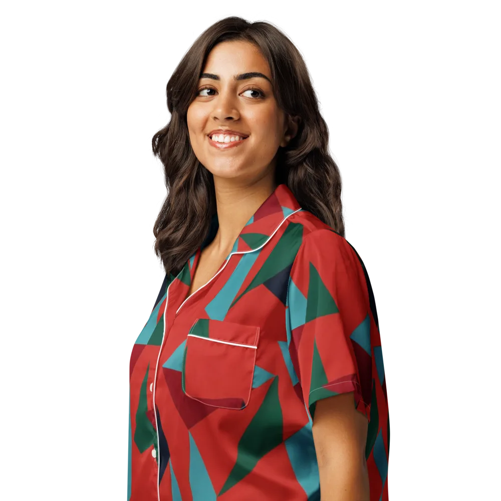 Canyon Prism on Women's Short Sleeve Pajama Top — Left Front