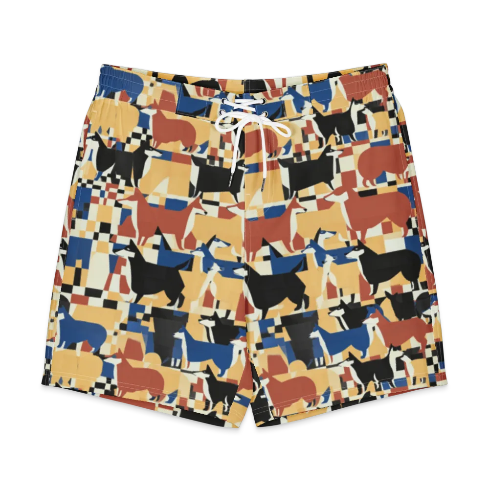 Canine Construct on Men's Board Shorts — Front