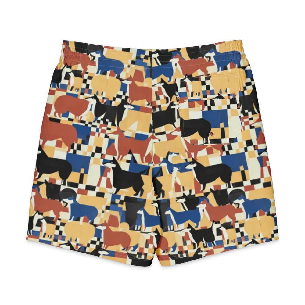 Canine Construct on Men's Board Shorts — Back