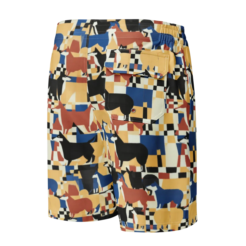 Canine Construct on Men's Board Shorts — Back