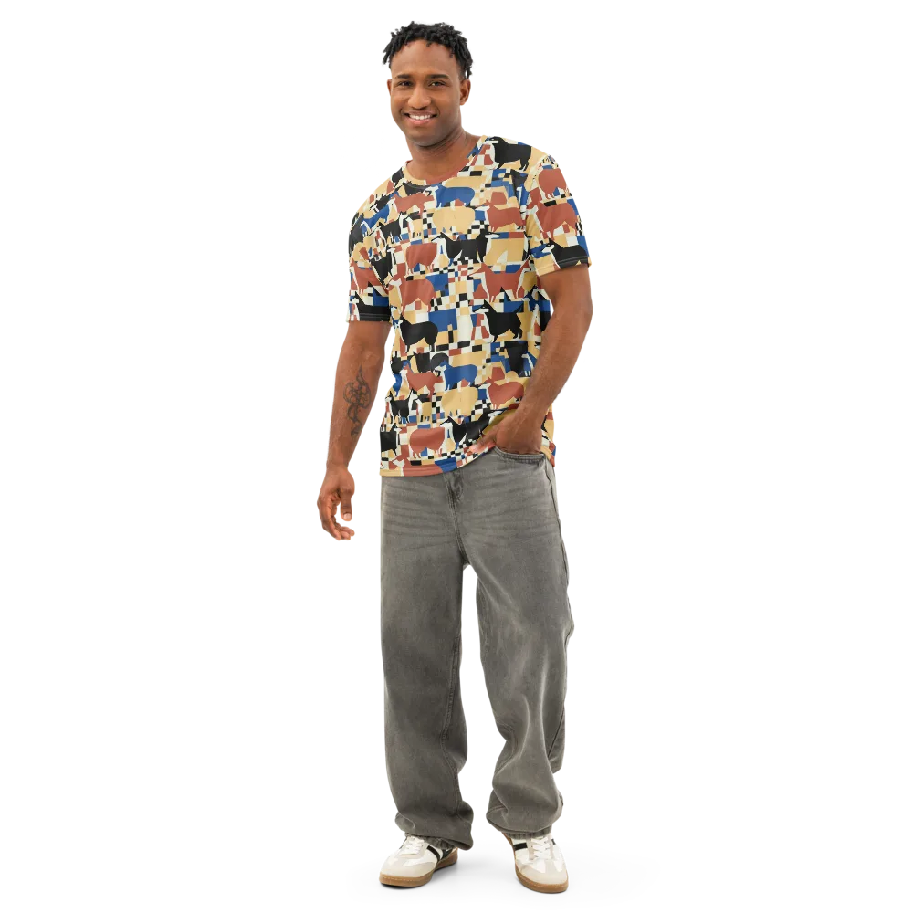 Canine Construct on Men's Cotton Crew Neck T-Shirt — Front