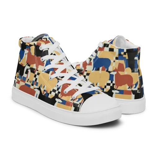 Canine Construct on a Men's High Top Canvas Shoes
