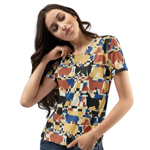 Canine Construct on a Women's Crew Neck T-Shirt
