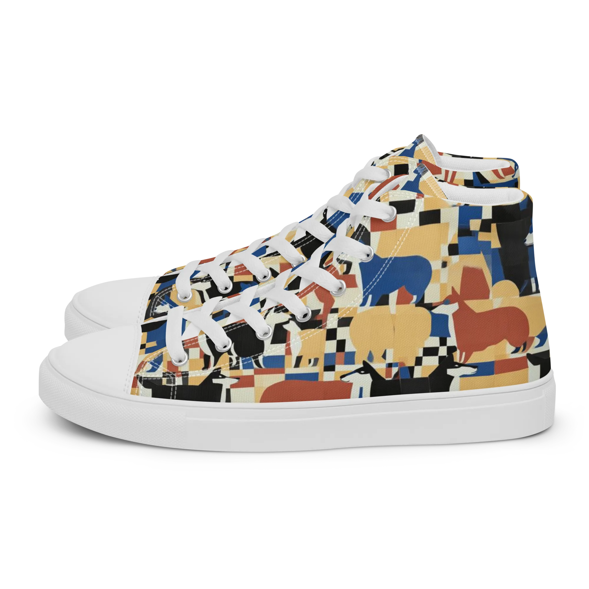 Canine Construct on Women's High Top Canvas Shoes — Left