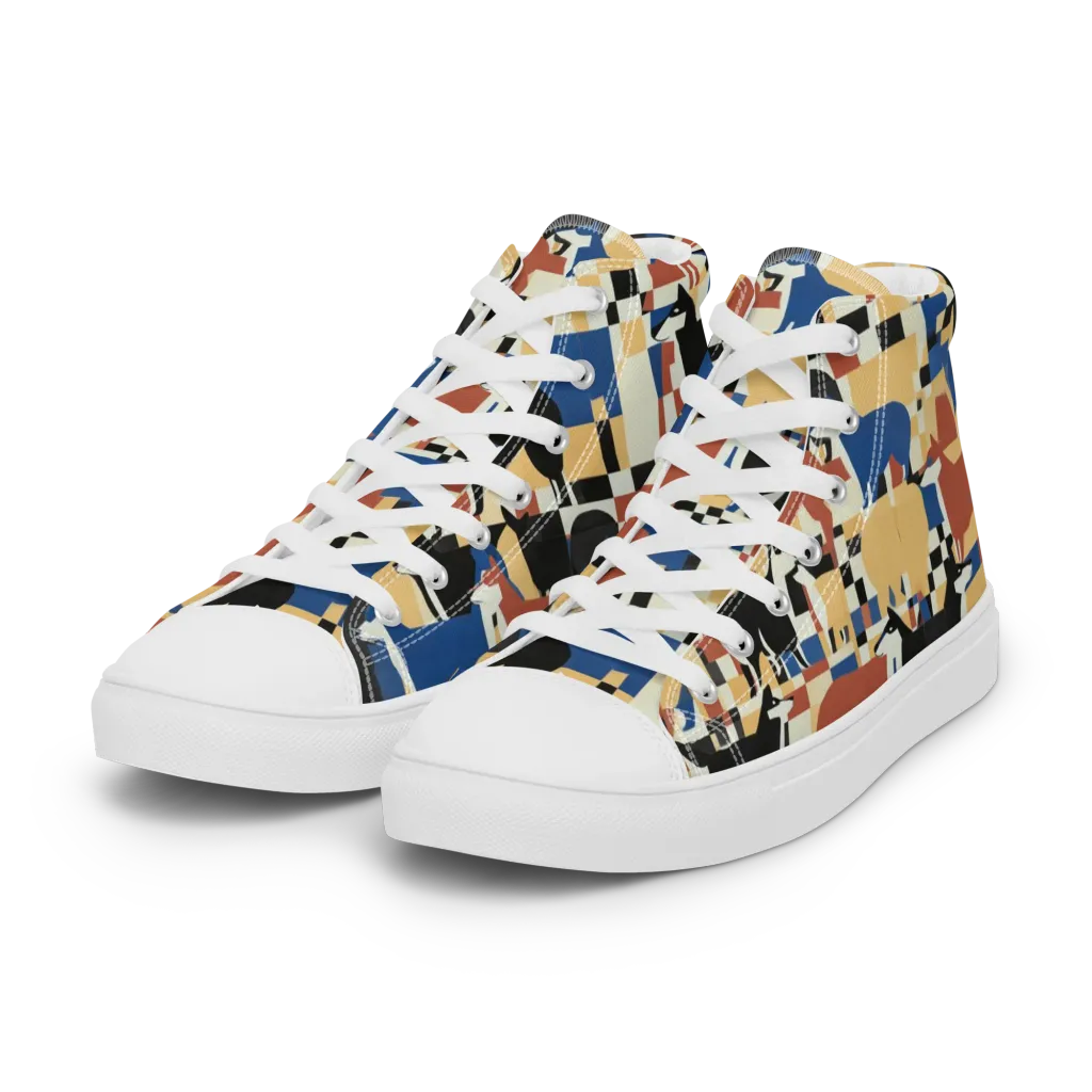 Canine Construct on Women's High Top Canvas Shoes — Left Front