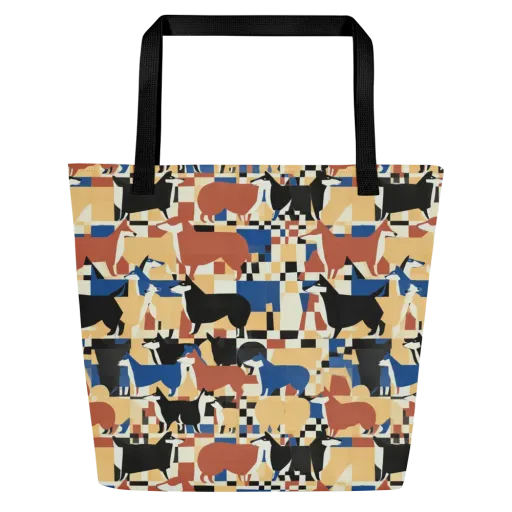 Canine Construct on a Large Tote Bag W/ Pocket