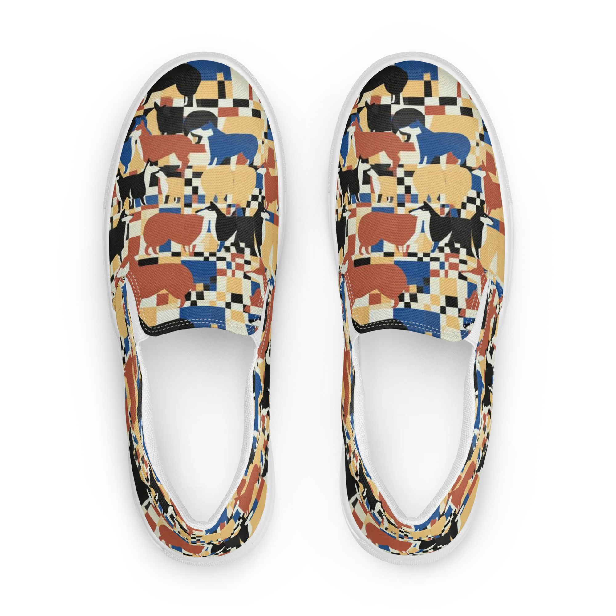 Canine Construct on Women's Slip-On Canvas Shoes — Front
