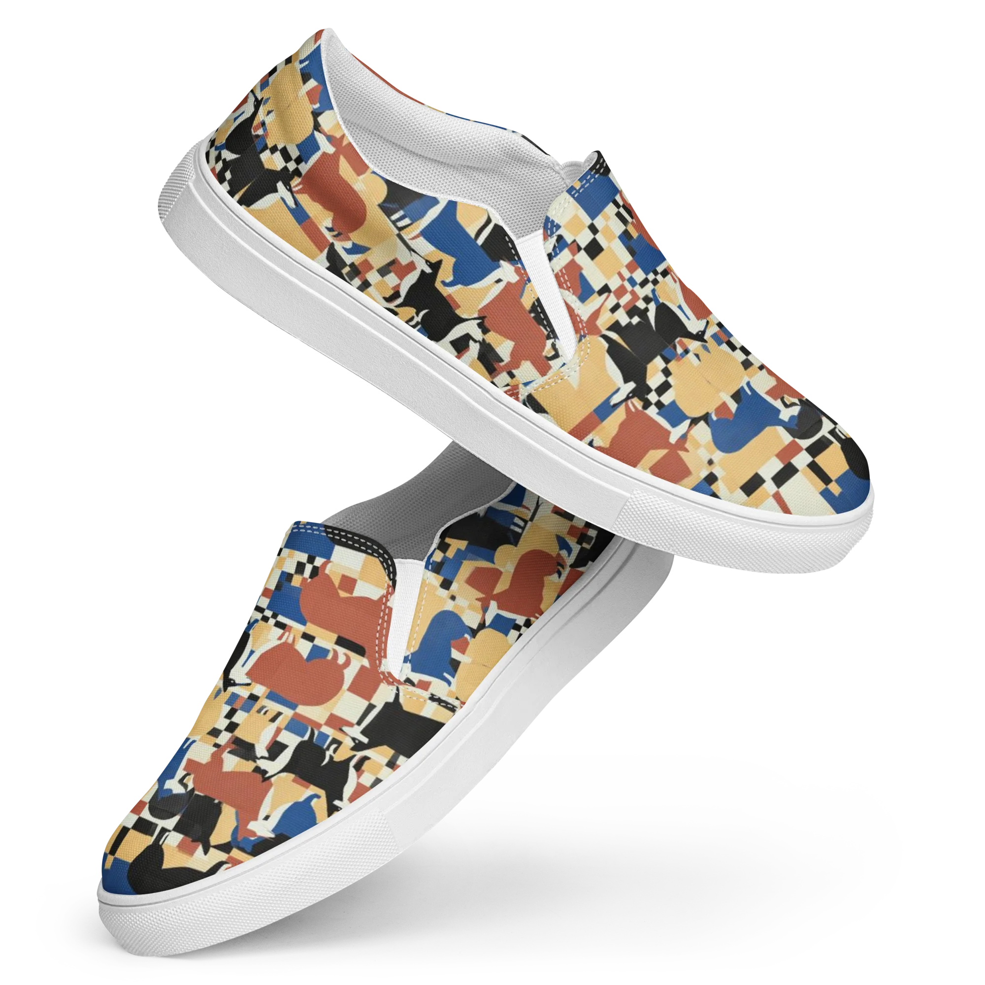 Canine Construct on Women's Slip-On Canvas Shoes — Front