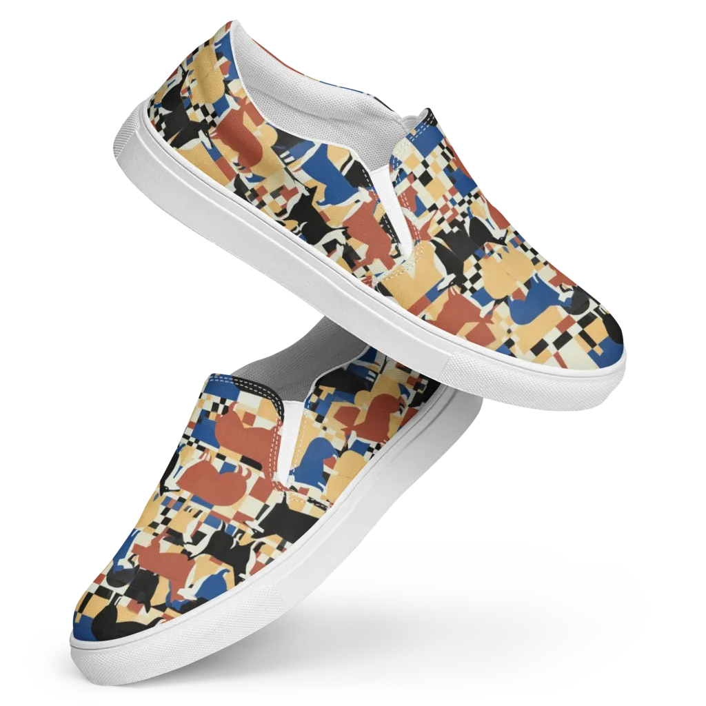 Canine Construct on Women's Slip-On Canvas Shoes — Front