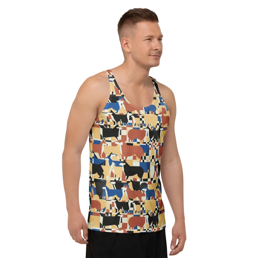 Canine Construct on Men's Tank Top — Right Front