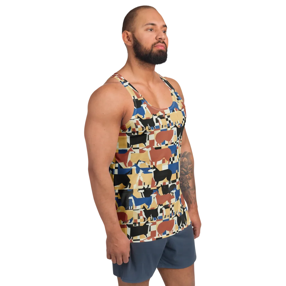 Canine Construct on Men's Tank Top — Right Front