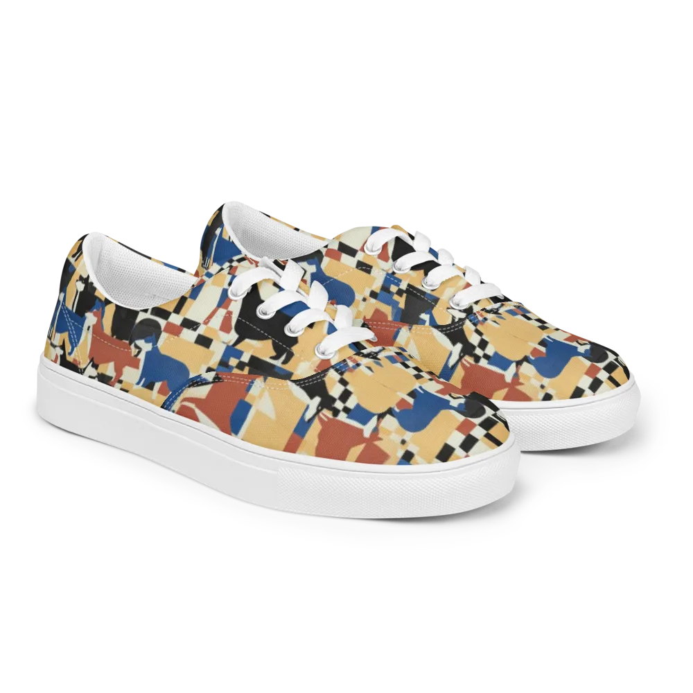 Canine Construct on Men's Lace-Up Canvas Shoes — Right Front